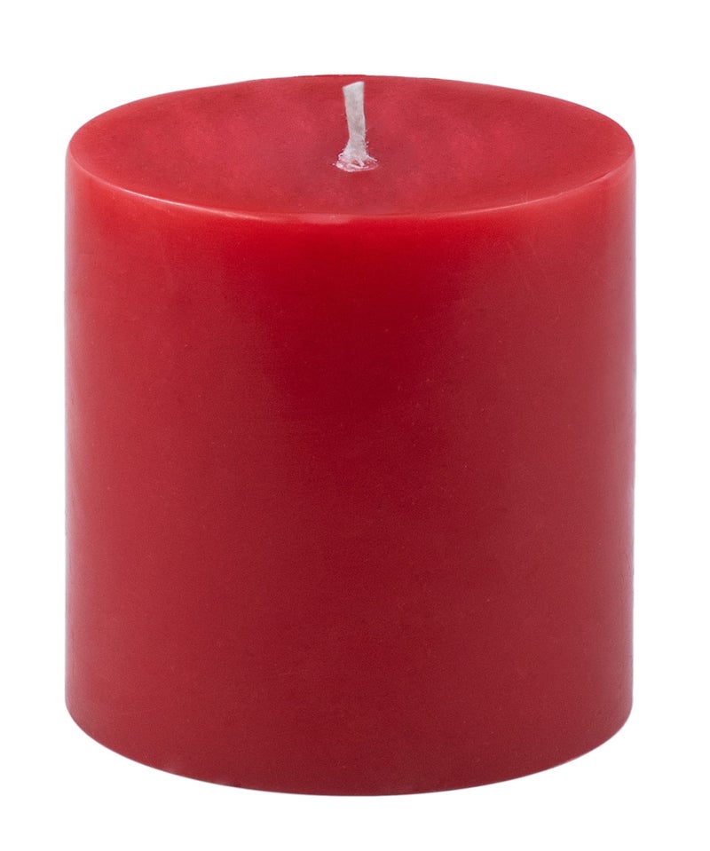 Stone & Feather (SnF), 3x3 Unscented Red Pillar Candle Big Size, Long Burning time- 50-55 Hours, Home Decoration, Christmas, Diwali, Wedding, Church ,Wax - Image 3