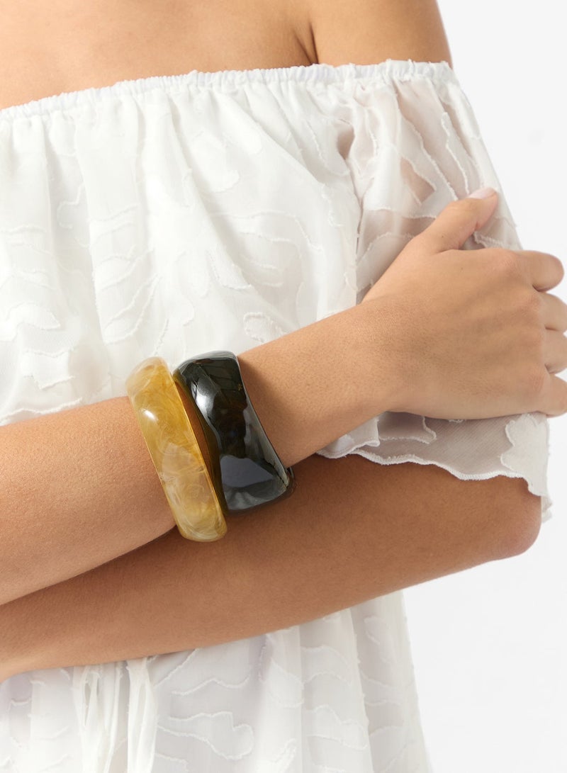 Ginger 2PK Resin Mix Bangle - Image 1