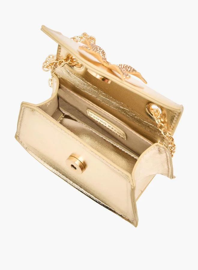 Flora Bella By Shoexpress Flora Bella Butterfly Embellished Crossbody Bag with Chain Strap Ramadan Collection