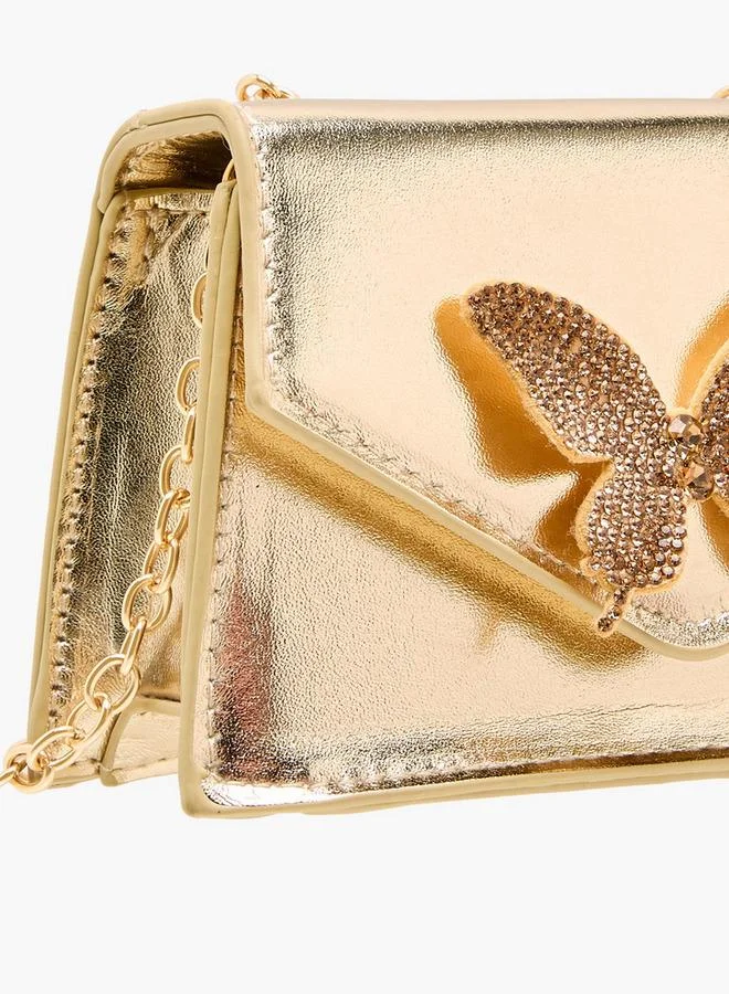 Flora Bella By Shoexpress Flora Bella Butterfly Embellished Crossbody Bag with Chain Strap Ramadan Collection