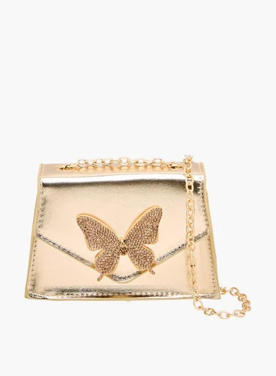 Flora Bella By Shoexpress Flora Bella Butterfly Embellished Crossbody Bag with Chain Strap Ramadan Collection