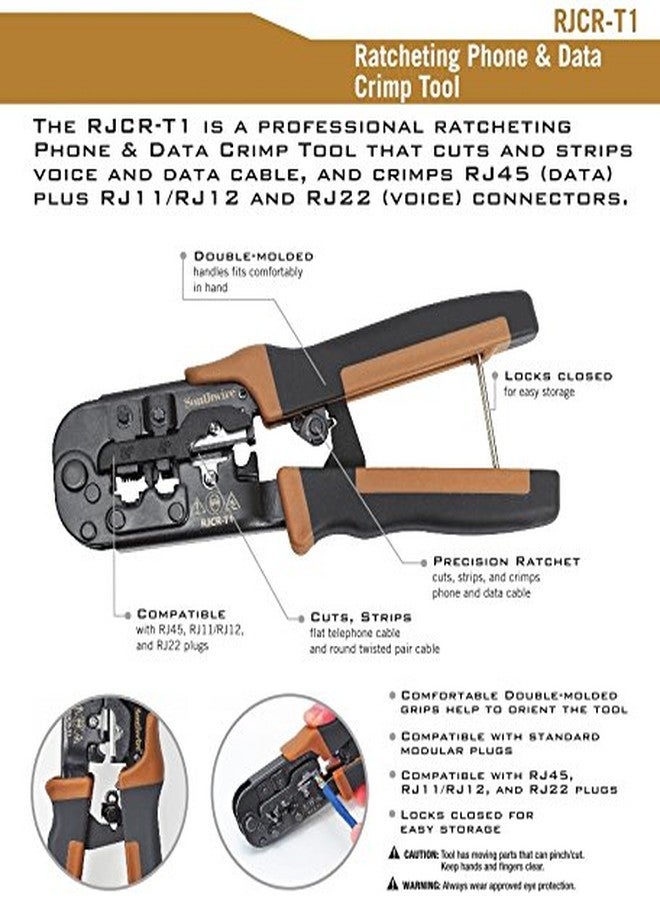Southwire RJCR-T1 3-in-1 Phone & Data Crimp Tool Kit - Cuts; Strips; and Crimps Network and Voice Cables - Image 4