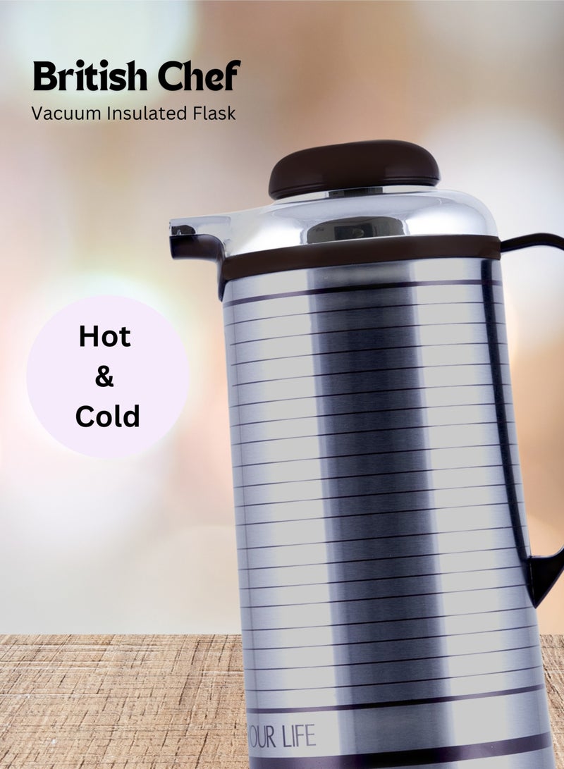 British Chef 1.3LTR Vacuum Insulated Flask For Keeping Hot Cold Long Hour Heat Cold Retention, Double Walled Glass Vacuum, Ideal for Social Events - Image 4