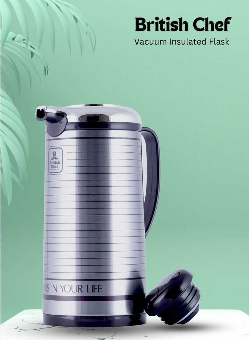 British Chef 1.3LTR Vacuum Insulated Flask For Keeping Hot Cold Long Hour Heat Cold Retention, Double Walled Glass Vacuum, Ideal for Social Events - Image 2