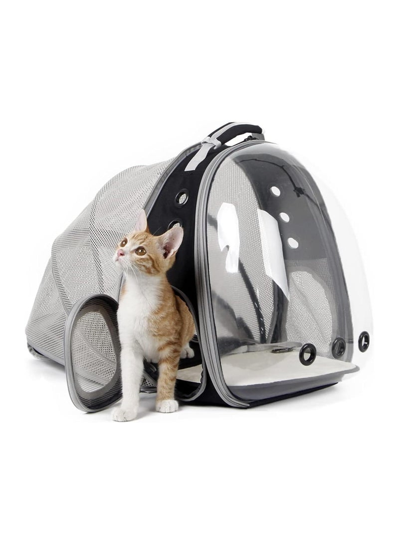 دوبكارت حقائب ظهر لحمل القطط قابلة للتوسيع، حقيبة ظهر لحمل الحيوانات الأليفة على شكل كبسولة فضائية للكلاب الصغيرة، حقيبة ظهر لحمل القطط مع نافذة صلبة شفافة - Image 1