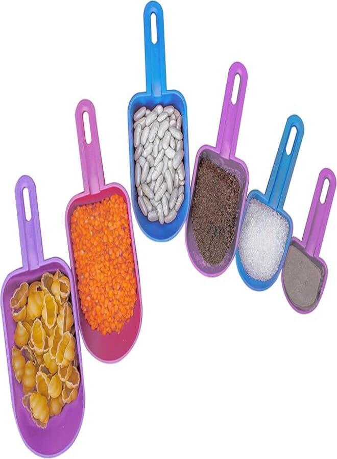 اقسي مجموعة ملاعق قياس بلاستيكية من أكسا، 6 قطع