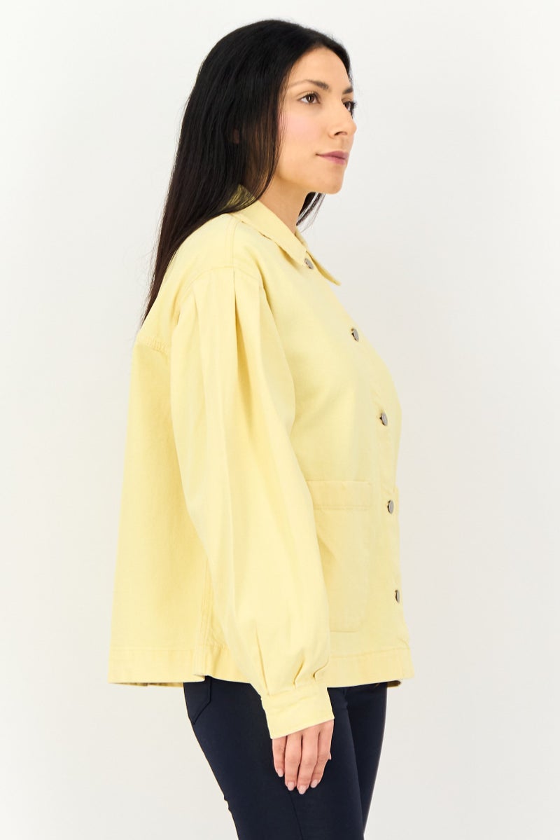 Levi's Women Plain Denim Jacket, Yellow - Image 2