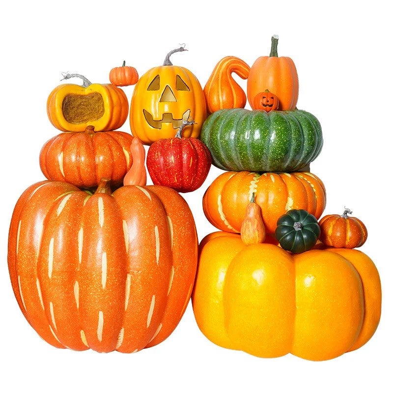 Bluejw L06735 Halloween Pumpkin Decor - Artificial Fruits and Vegetables Shop Decoration, Realistic Fake Vegetables for Fall Harvest Display - Image 2
