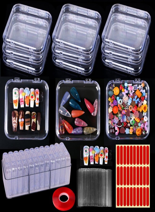 Major Dijit Press On Nail Packaging Box Nail Storage Case with 2 Style Adhesive Double Sided Tape and Nail Display Sticks for Nail Display Organizer Nail Salon Supplies - Image 1