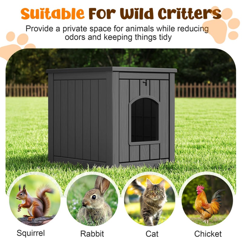 Fancyango Outdoor & Indoor Dog House for Weatherproof and Stylish Furniture, Dog House Outdoor, Multi - Use for Small and Medium Dogs (Classic Black, 22.8" L Ã— 17.7" W Ã— 21.7" H) - Image 4