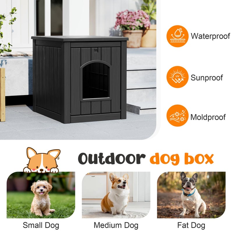 Fancyango Outdoor & Indoor Dog House for Weatherproof and Stylish Furniture, Dog House Outdoor, Multi - Use for Small and Medium Dogs (Classic Black, 22.8" L Ã— 17.7" W Ã— 21.7" H) - Image 5