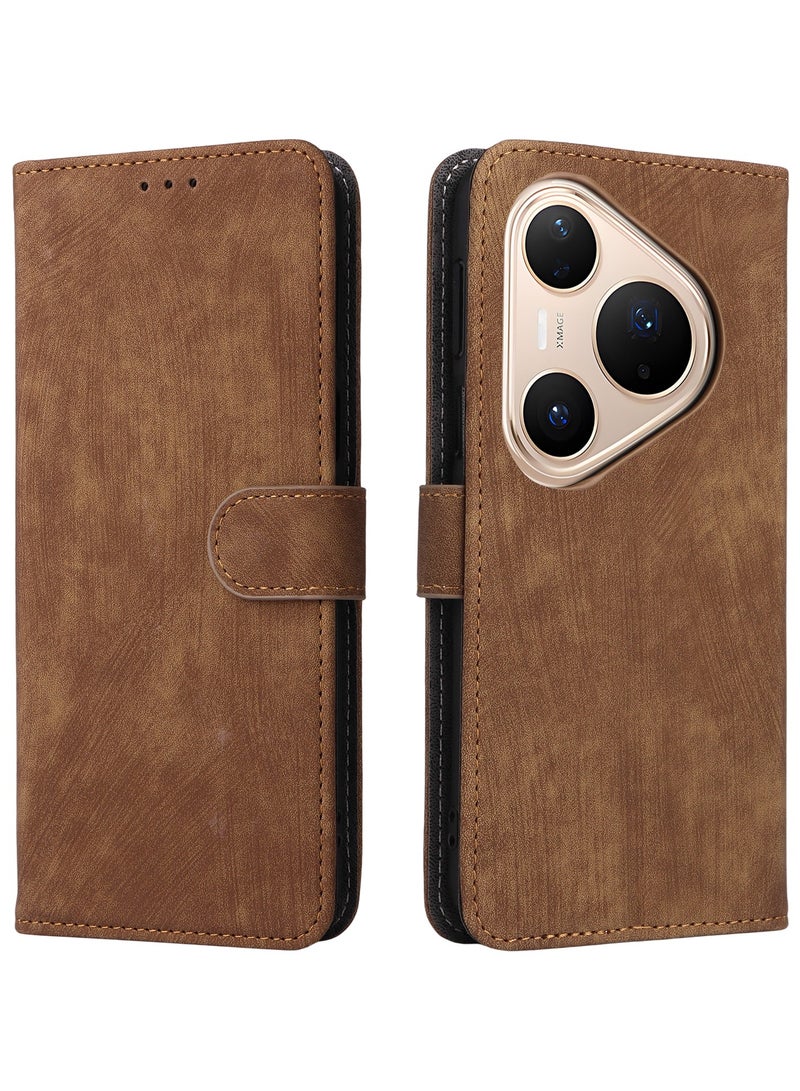 For Huawei Pura 80 Pro / 80 Pro+ Flip Cover with Detachable lanyard, PU Leather Full Body Protection Shockproof Flip Mobile Phone Case, RFID Anti-theft Brush Folio Wallet Case  - Image 3