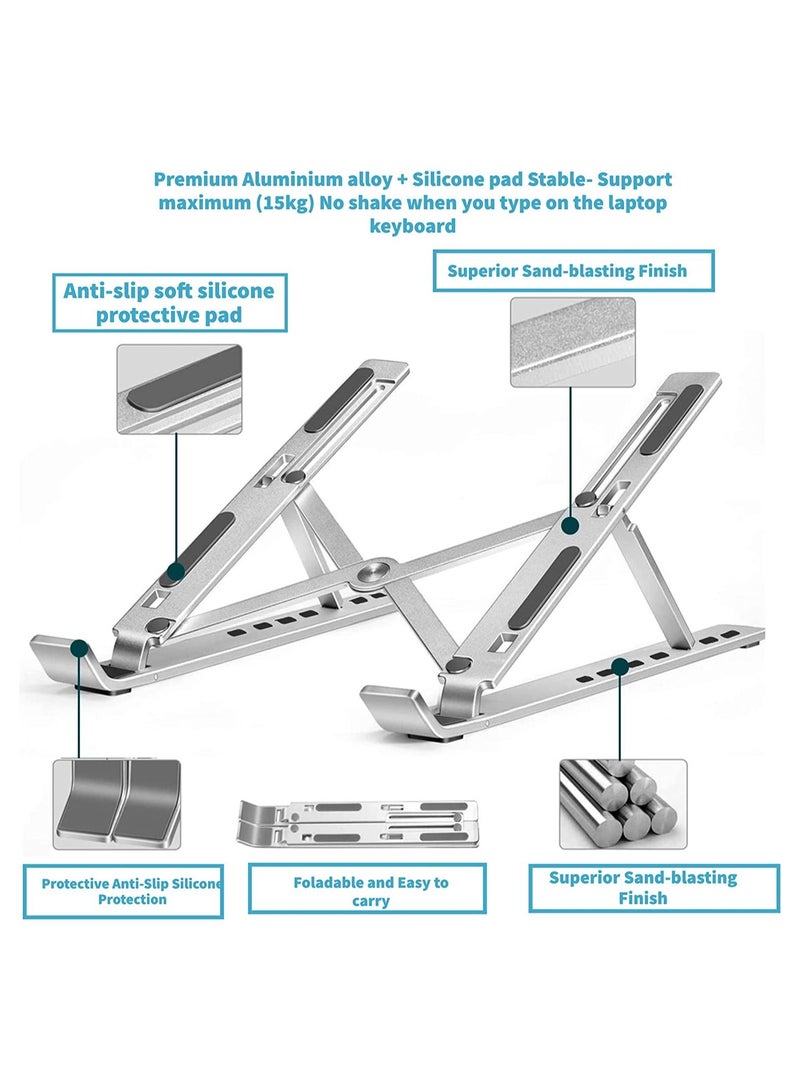 Adjustable Laptop Stand, Portable Aluminium Laptop Riser Laptop Holder for Desk, Foldable Ventilated Cooling Computer Support Stand - Image 3