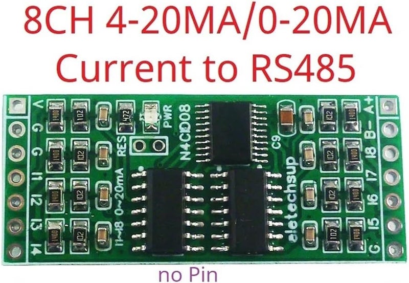 2PCS 8AI Analog Input Data Logger ADC RS485 Modbus RTU 0 5V 10V 4 20MA 0 20MA 2 54MM PinBoard DC 7 24V - Image 2