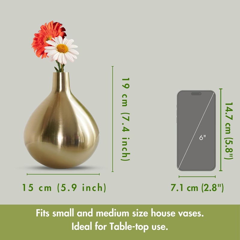 Behoma Metal Golden Flower Vase for Home Decor Bedroom Living Room Office Wedding Table Decorative Item for Festivals Birthday Gold Tall Vase Flower Not Included - Image 4