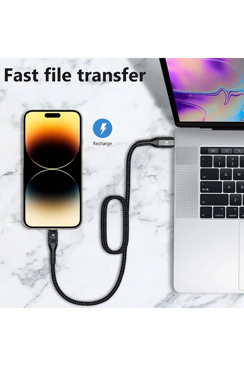 Toby's CC-08 5A Type-C to Type-C Fast Charging Cable, 1M Length, Black, Nylon Braided, Durable Aluminum Alloy, Quick Charge Compatible - Image 3