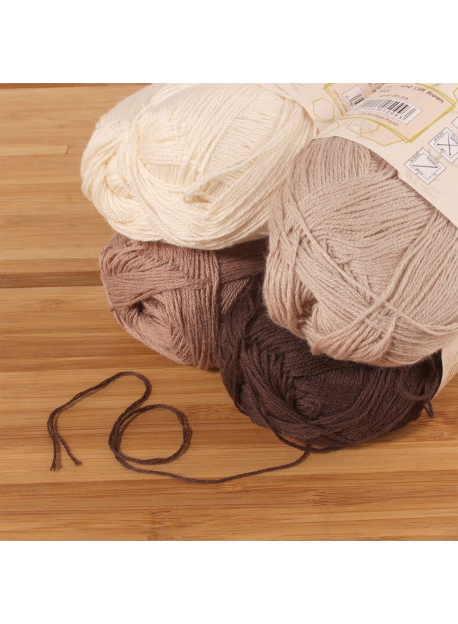 BambooMN JubileeYarn Baby Soft Bamboo Cotton Yarn - 50g/Skein - Shades of Brown - 4 Skeins - Image 2