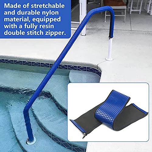 Pokin Pool Railing Handrail Comfort Covers 4-Feet Zippered Designed Neoprene Hand Grip Rail Nonslip Cover for Above Ground & Inground Pool Ladder Hand Rail (Royal Blue(1) - Image 3