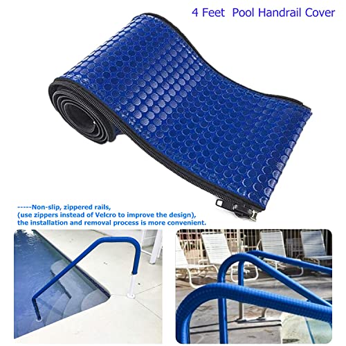 Pokin Pool Railing Handrail Comfort Covers 4-Feet Zippered Designed Neoprene Hand Grip Rail Nonslip Cover for Above Ground & Inground Pool Ladder Hand Rail (Royal Blue(1) - Image 2