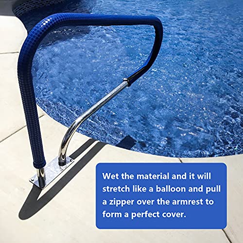 Pokin Pool Railing Handrail Comfort Covers 4-Feet Zippered Designed Neoprene Hand Grip Rail Nonslip Cover for Above Ground & Inground Pool Ladder Hand Rail (Royal Blue(1) - Image 5