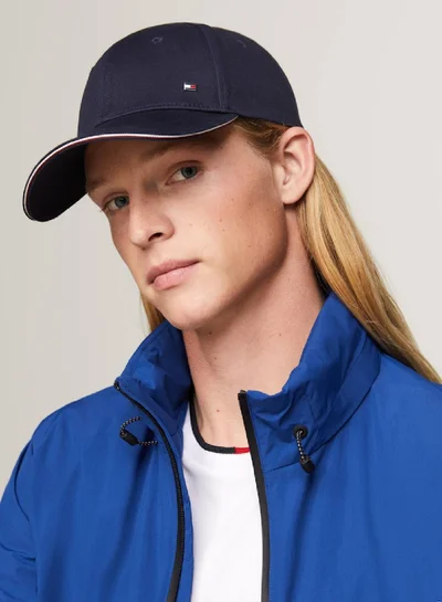 TOMMY HILFIGER Men's Signature Flag Six-Panel Baseball Cap -  Pure organic cotton, Blue