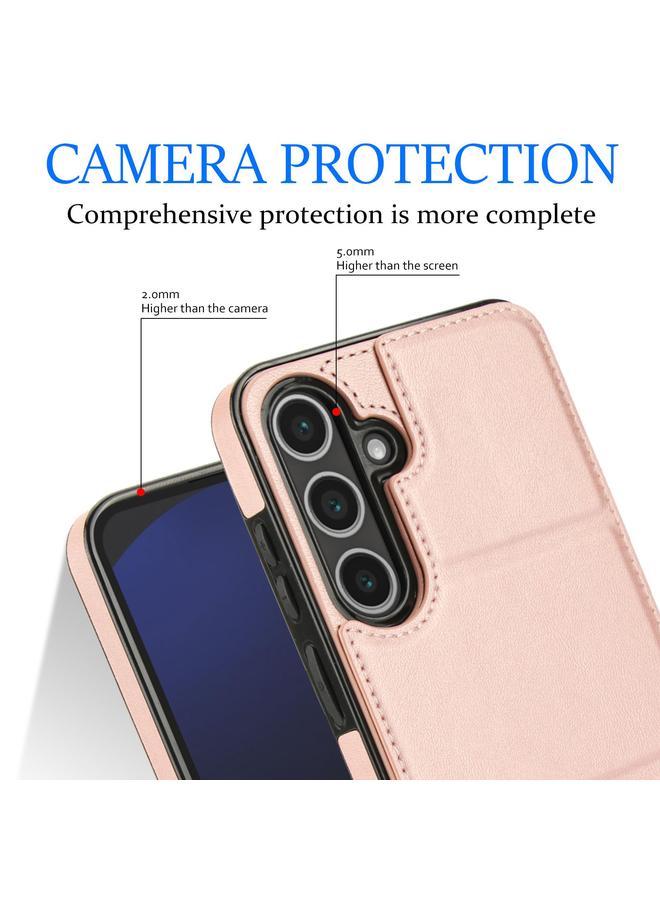 S-TOP Case For Samsung Galaxy S24 FE 5G Tri-fold Holder Leather Phone Case with Card Slot - Image 5