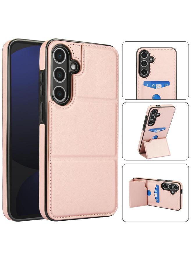 S-TOP Case For Samsung Galaxy S24 FE 5G Tri-fold Holder Leather Phone Case with Card Slot - Image 1