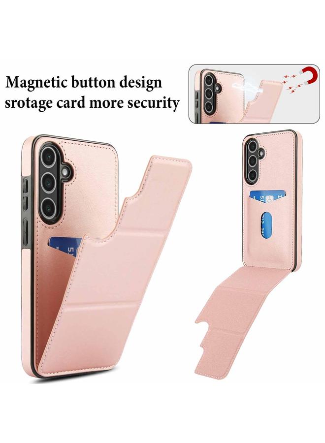 S-TOP Case For Samsung Galaxy S24 FE 5G Tri-fold Holder Leather Phone Case with Card Slot - Image 3