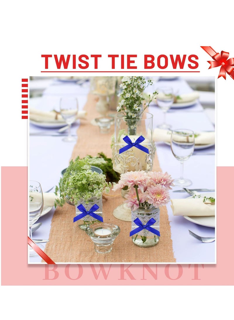SYOSI 200 Pcs Twist Tie Bows Ribbon for Gift Wrapping DIY Bows for Candy Bags Decoration Satin Ribbon Bows Tie Bows for Tying up Packages Present Crafts Gift Bags Candy Bags Decorating  - Image 3