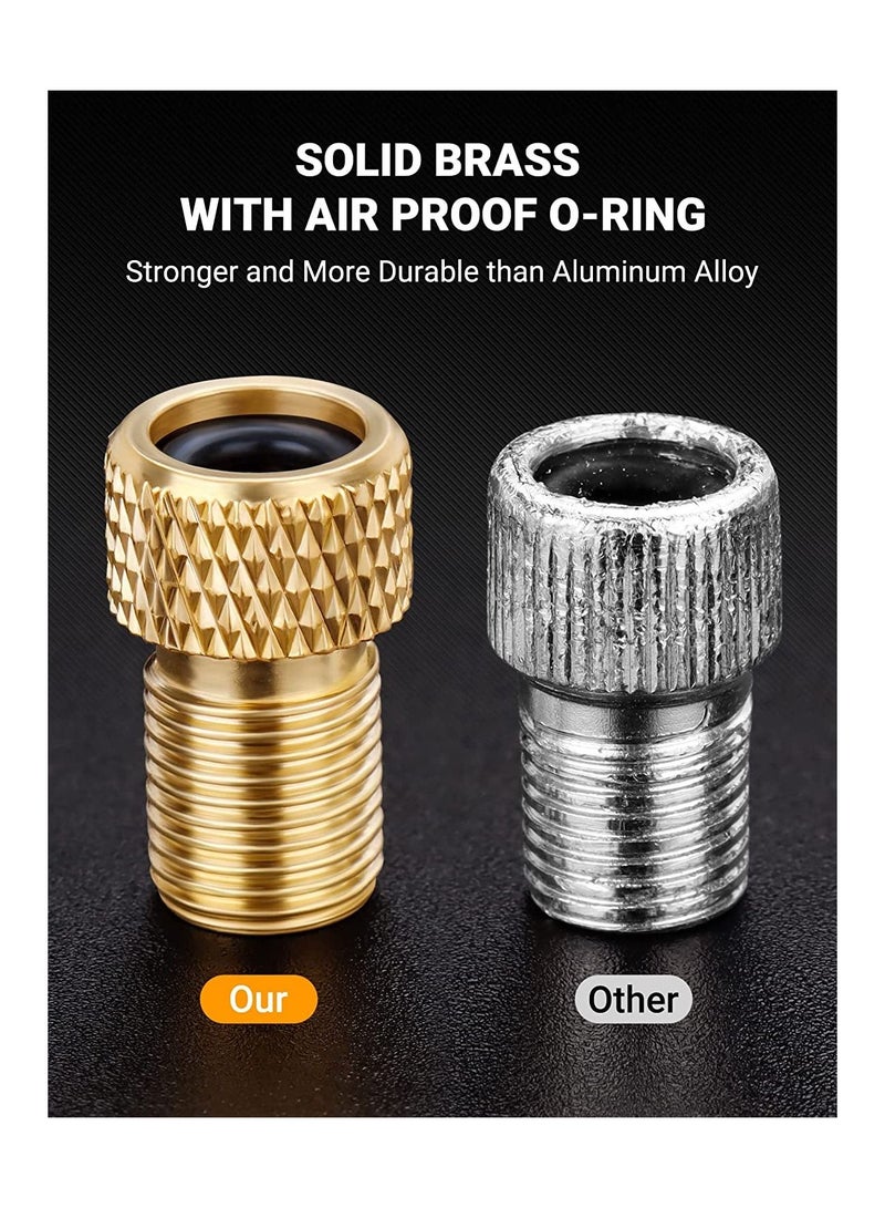 Y&D Presta Valve Adapter for Air Compressor, Convert to Schrader Brass Bikes, Inflate Tire by Standard Pump or Compressor - Built-in sealing ring effortless pumping (4 Pack) - Image 4