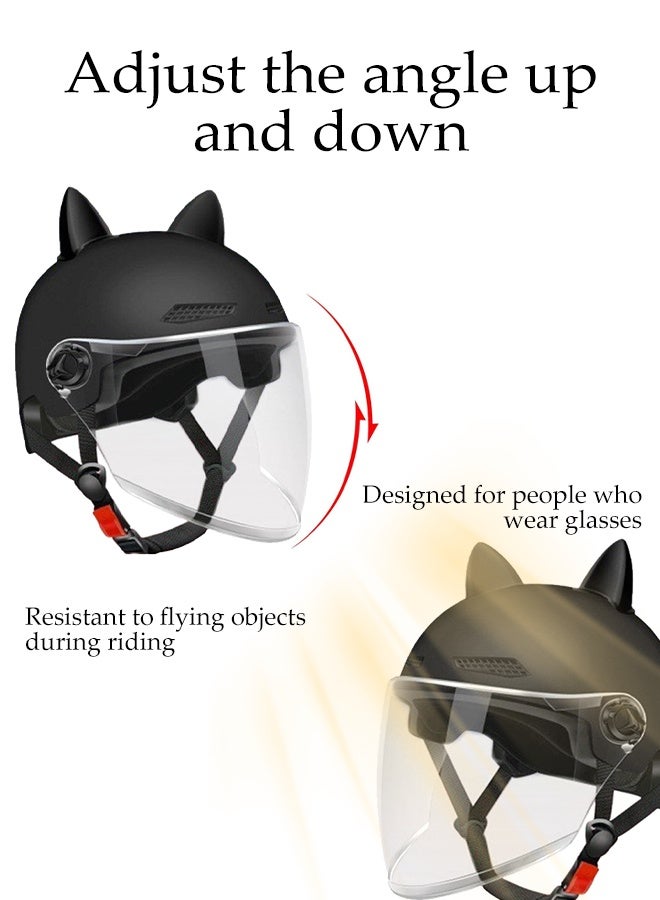 DUNISO Electric Scooter Helmet,Adjustable Riding Bike Helmet,Drop Resistant Half Scooter Helmets,with Visor,Highly Protective Shock Absorbing,for Adult Riding Biking Motorcycle Bicycle Skateboard Scooter - Image 5