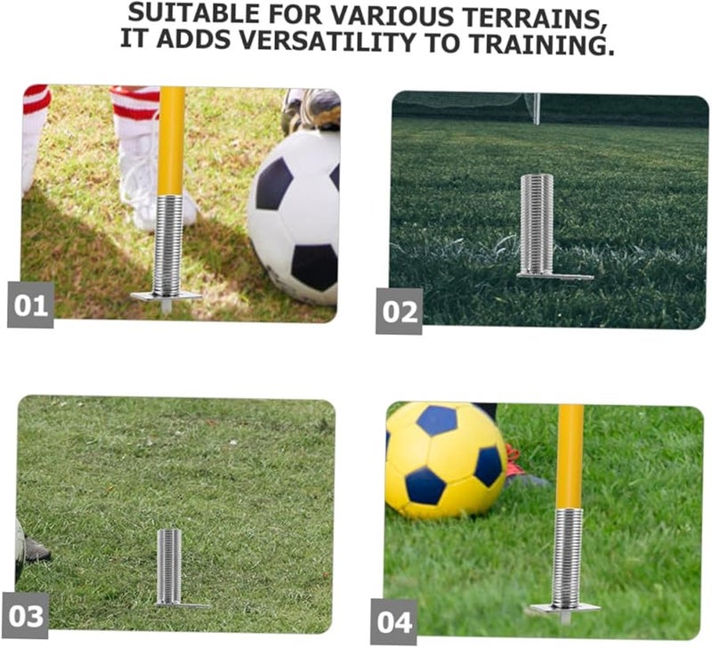 2Pcs Spring Loaded Football Corner Flag Pole with Metal Base for Soccer Training - Image 3