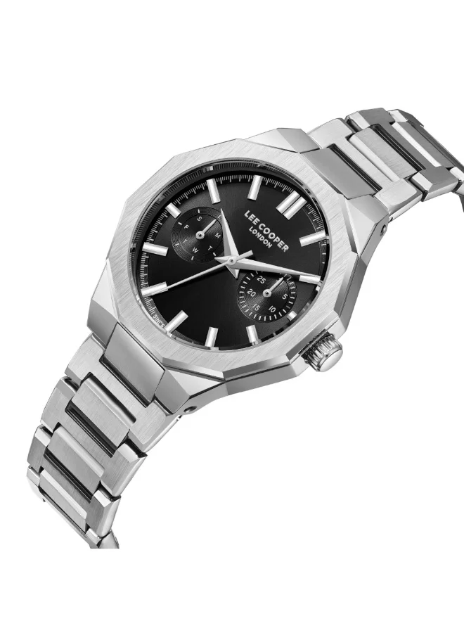 لي كوبر ساعة لي كوبر نسائية متعددة الوظائف بسوار معدني فضي