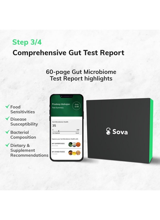 Sova - Health Gut Microbiome Home Test | Gut Microbiome Profiling Via Genomic Sequencing | Free Consult With Gut Expert|30+ Digestive & Metabolic Health Analysis|Customized Probiotics & Nutrition Advice - Image 1
