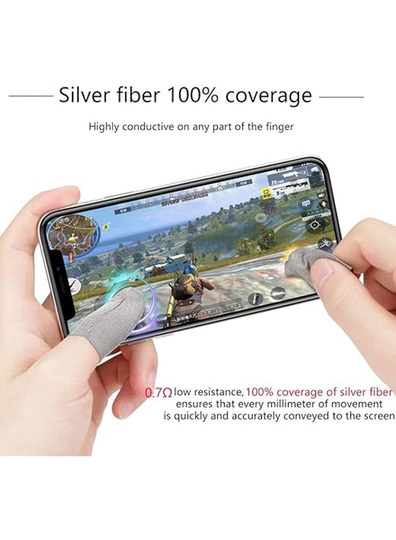 Gaming Gloves,Mobile Game Controller Finger Sleeve Sets, Anti-Sweat Breathable Full Touch Screen Sensitive Shoot Aim Joysticks Finger Set For Pubg/Knives Out/Rules Of Survival-( 6 Pcs )  - Image 2