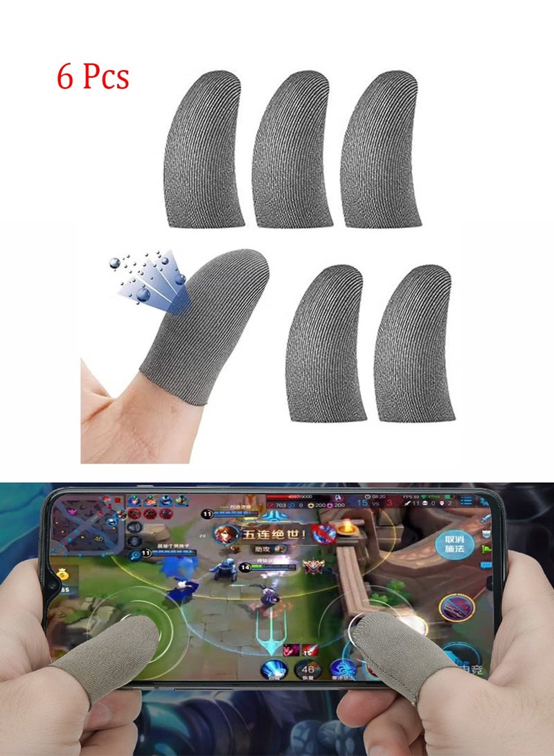 Gaming Gloves,Mobile Game Controller Finger Sleeve Sets, Anti-Sweat Breathable Full Touch Screen Sensitive Shoot Aim Joysticks Finger Set For Pubg/Knives Out/Rules Of Survival-( 6 Pcs )  - Image 1