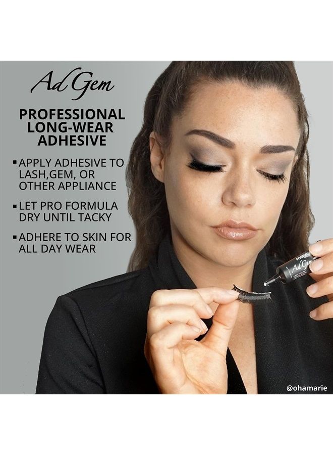 mehron Makeup AdGem Adhesive with 30 Rhinestones | Rhinestone Glue | Latex-Free Eyelash Glue | Body Glue | Body Adhesive .17 fl oz (5 ml) - Image 1