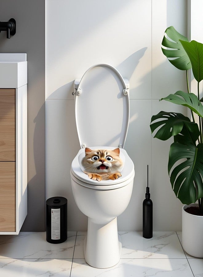 Essivox 3D Decorative Kitten Toilet Lid Sticker, Waterproof Removable Bathroom Decal for Bathroom Restroom Decor - Image 5