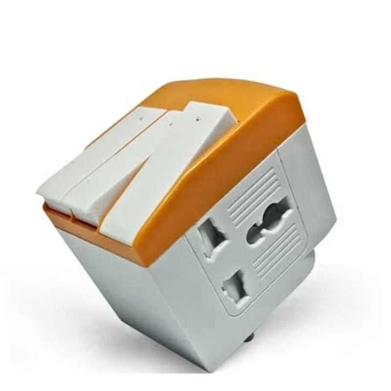 EMBOX مقبس متعدد 3 دبابيس ومقبس 2 دبابيس و3 دبابيس مع مفتاح فردي وغطاء أمان ومؤشر LED - مجموعة محول متعددة للمكتب المنزلي والسفر - 5A-250V (عبوة من 2) - Image 2