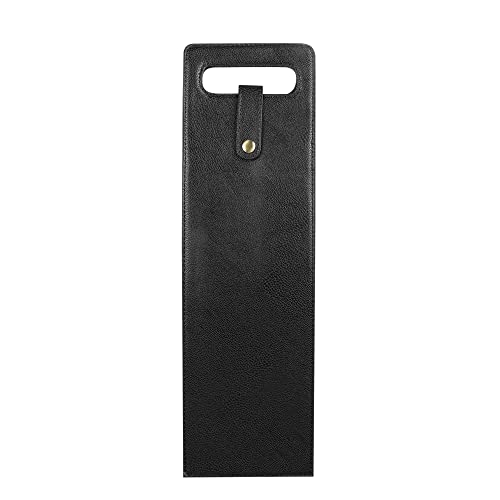 Anything & Everything Faux Vegan Leather Wine Bottle Holder, Wine Bag, Hot/Cold Container Cover/Case Bag, Bottle Carry Bag - Black - Image 3