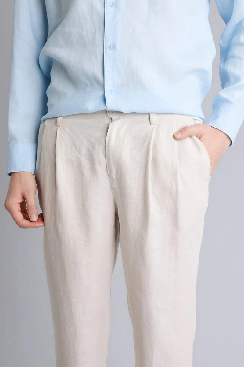 Defacto  Relax Fit 100% Linen Trousers for Men | Best Price UAE