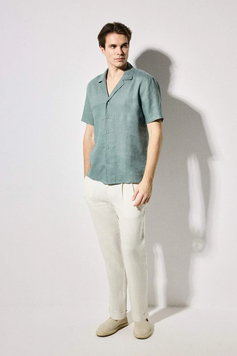 ديفاكتو Relax Fit Linen Trousers