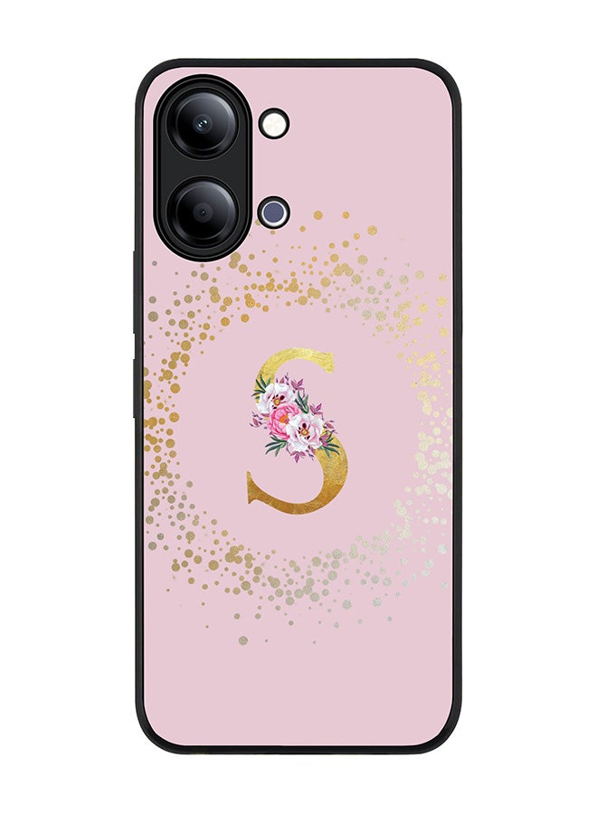 Stylizedd For vivo Y05 4G / Y6t 5G Case,Slim fit Camera Protection, Shockproof Thin Phone cover  - Custom Monogram Floral - S  (Pink ) - Image 1