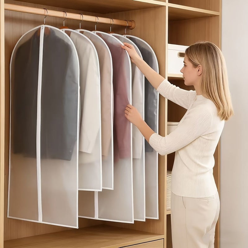 15 Pcs Transparent Dustproof Garment Bags Hanging Storage for Clothes 60x80 60x120 - Image 2