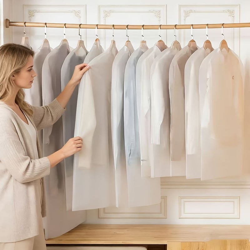 15 Pcs Transparent Dustproof Garment Bags Hanging Storage for Clothes 60x80 60x120 - Image 1