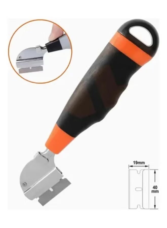 Green Tiger Mini Scraper Tool with Cushioned Handle for Removing Paint, Putty, and Adhesives from Glass and Tile