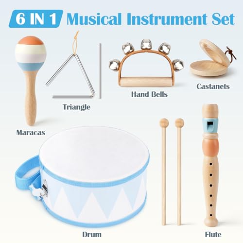 Vanplay Drum Set for Boys Toys for 2 3 Year Old Boy Birthday Gifts Wooden Montessori Musical Instruments for Toddlers 24 Preschool Musical Toys with Snare Drum for Kids Age 35 - Image 5