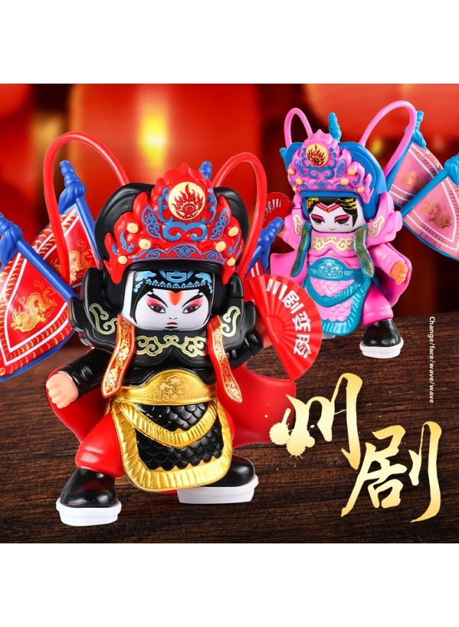 Tiktok Sichuan Opera Face-changing Doll Facial Makeup Special Decoration Doll Face-changing Tourist Souvenir Gift Direct Supply-Color:701 Purple Sichuan Opera ]-Height:16cm - Image 3