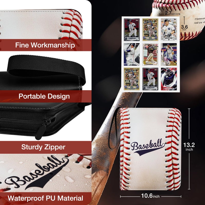 RONMONG Baseball Card Binder,2025-2026 Sports Trading Card with Sleeves Holder Album,990 Pockets Baseball Card Holder Sheets Display Storage Protectors for Collectors Boys and Girls Gift - Image 2