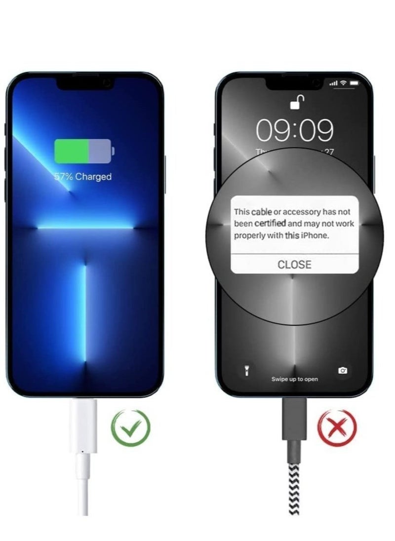 ELTRAZONE Certified Lighting Cable,1M Short Lighting to USB Cable Fast Charging & Syncing iPhone Cord for iPhone SE 2020 14  Pro max  Xs Max X 8Plus 7Plus iPad -White - Image 4